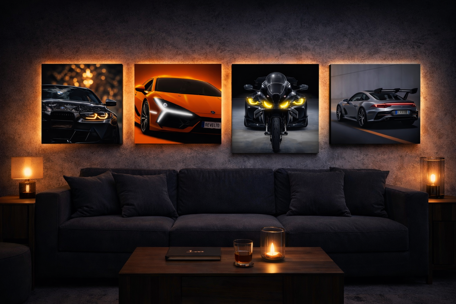ZYBAR LED automotive wall art hero – Light engineered as art